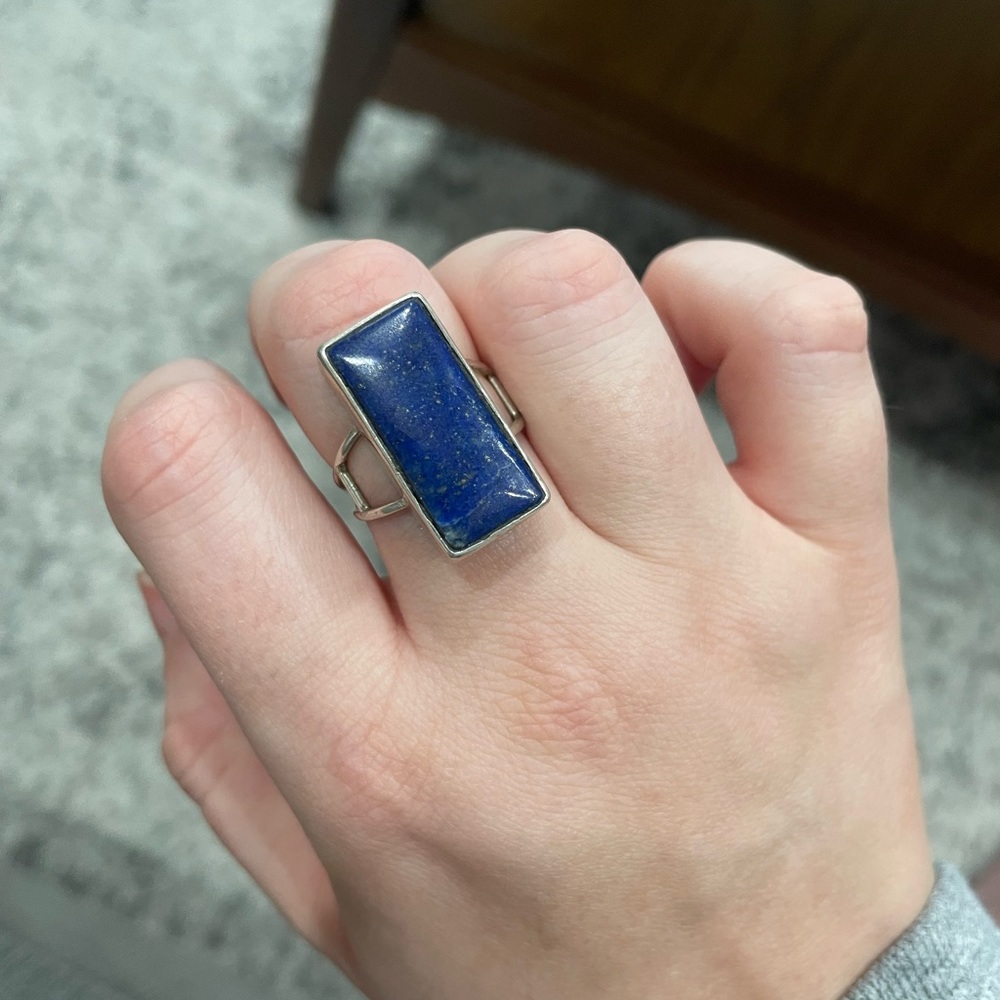 Silver and lapis ring